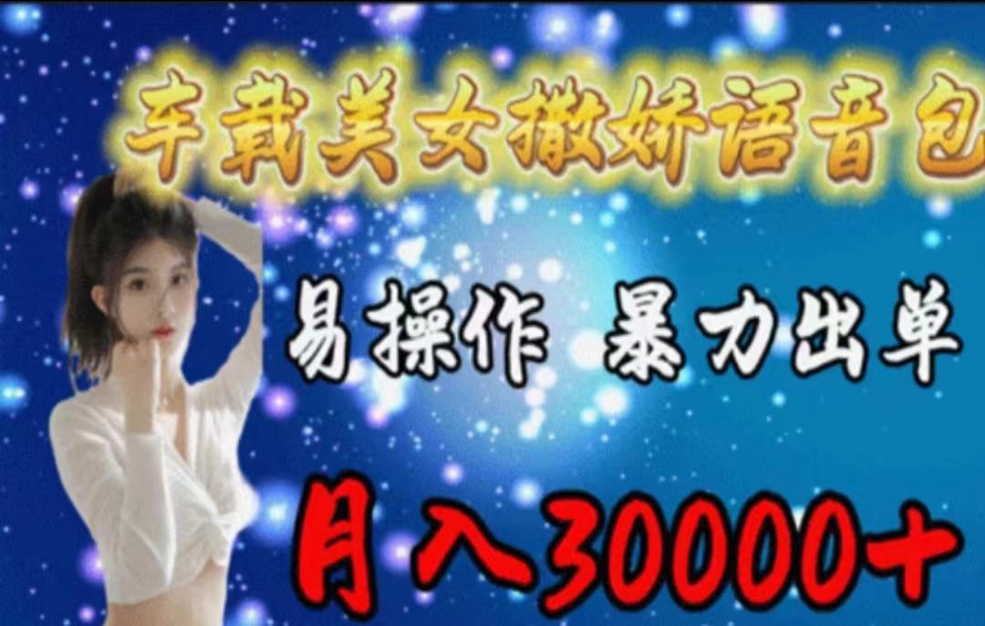 车载美女撒娇语音包，执行就出单，月入3000＋，小白看完课程就能马上实操-氚客吧