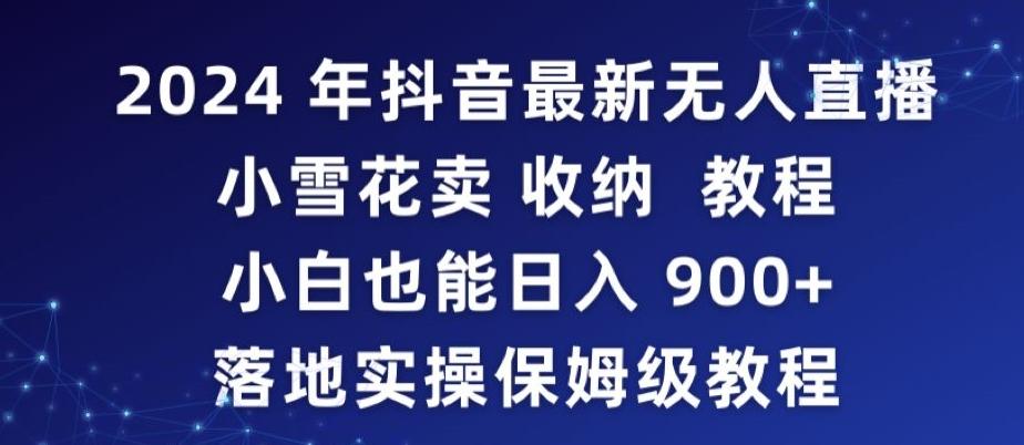 2024年抖音最新无人直播小雪花卖收纳教程，小白也能日入900+落地实操保姆级教程【揭秘】-氚客吧