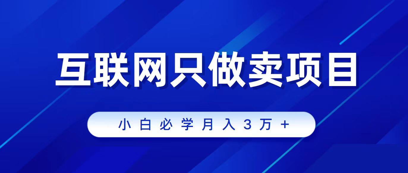 (9623期)互联网的尽头就是卖项目，被割过韭菜的兄弟们必看！轻松月入三万以上！-氚客吧
