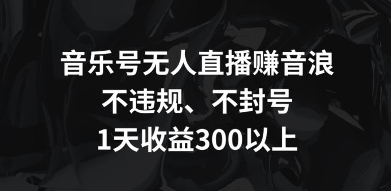 音乐号无人直播赚音浪，不违规、不封号，1天收益300+【揭秘】-氚客吧