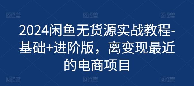 2024闲鱼无货源实战教程-基础+进阶版，离变现最近的电商项目-氚客吧