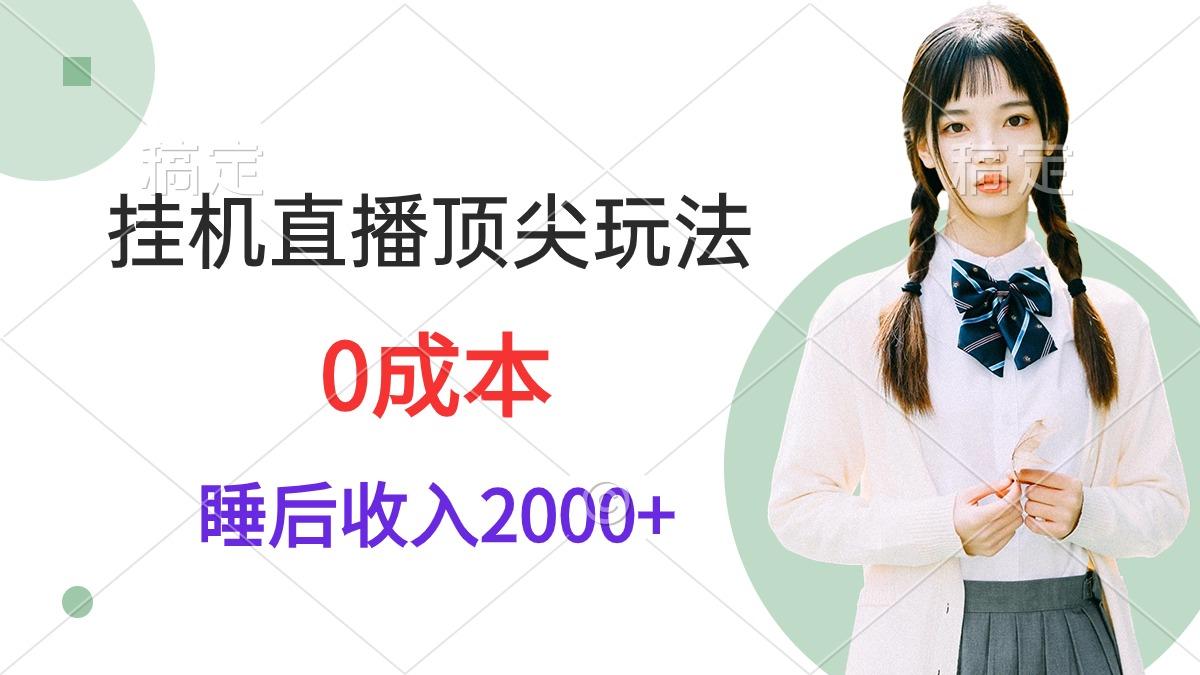 (9715期)挂机直播顶尖玩法，睡后日收入2000+、0成本，视频教学-氚客吧