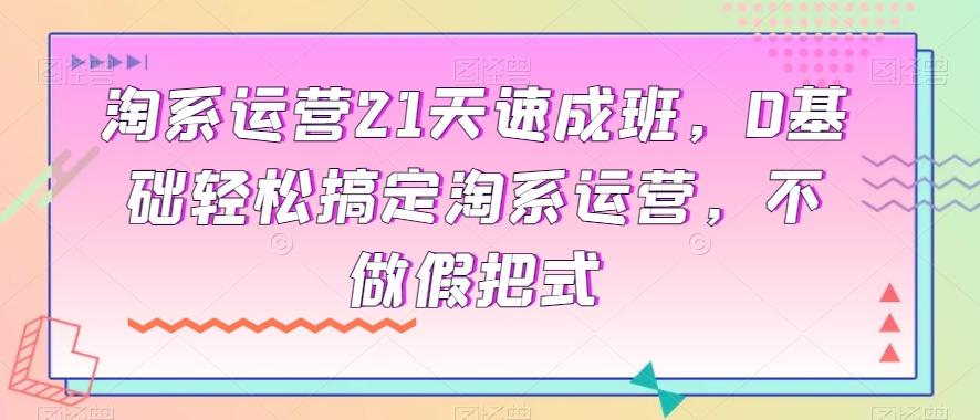 淘系运营21天速成班，0基础轻松搞定淘系运营，不做假把式-氚客吧