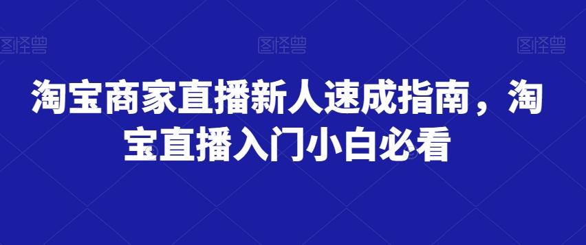 淘宝商家直播新人速成指南，淘宝直播入门小白必看-氚客吧