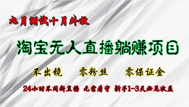 淘宝无人直播最新玩法，九月测试十月外放，不出镜零粉丝零保证金，24小…-氚客吧