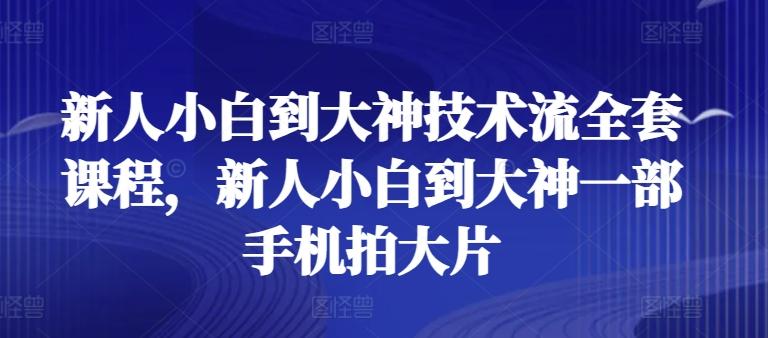 新人小白到大神技术流全套课程，新人小白到大神一部手机拍大片-氚客吧