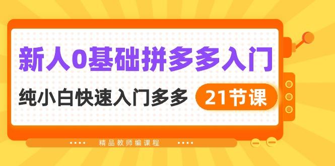 新人0基础拼多多入门，​纯小白快速入门多多(21节课-氚客吧