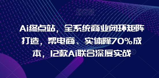 Ai终点站，全系统商业闭环矩阵打造，帮电商、实体降70%成本，12款Ai联合深度实战【0906更新】-氚客吧