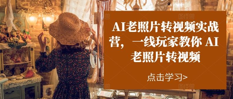 AI老照片转视频实战营，一线玩家教你AI老照片转视频-氚客吧