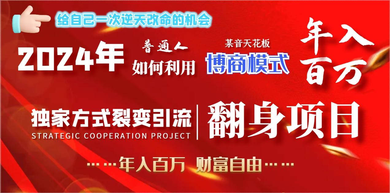 2024年普通人如何利用博商模式做翻身项目年入百万，财富自由-氚客吧