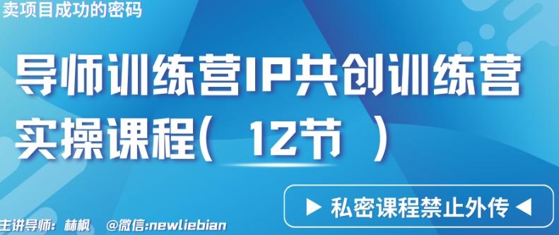 导师训练营3.0IP共创训练营私密实操课程(12节)-卖项目的密码成功秘诀【揭秘】-氚客吧