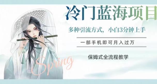 冷门蓝海项目，操作简单，小白3分钟上手，多种引流方式，保姆式全流程教学【揭秘】-氚客吧