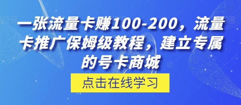 一张流量卡赚100-200，流量卡推广保姆级教程，建立专属的号卡商城-氚客吧