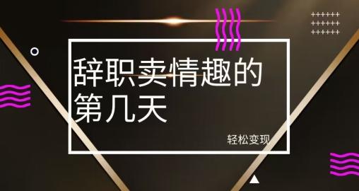 冷门赛道，辞职卖情趣的第几天，超暴力项目-氚客吧