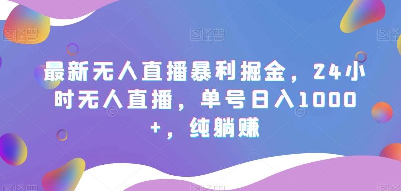 最新无人直播暴利掘金，24小时无人直播，单号日入1000+，纯躺赚-氚客吧