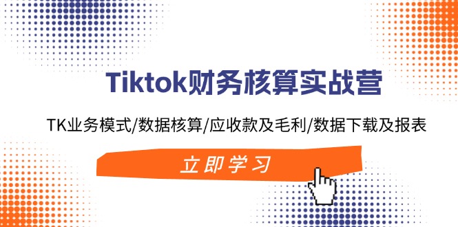Tiktok财务核算实战营：TK业务模式/数据核算/应收款及毛利/数据下载及报表-氚客吧