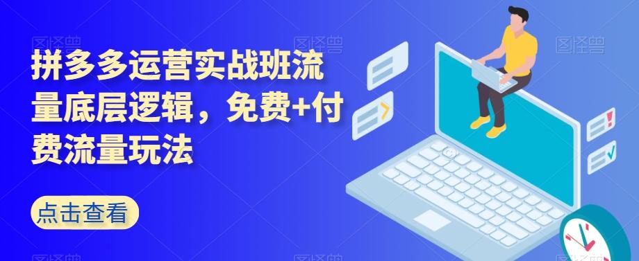 拼多多运营实战班流量底层逻辑，免费+付费流量玩法-氚客吧