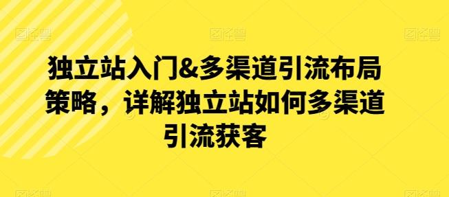 独立站入门&多渠道引流布局策略，详解独立站如何多渠道引流获客-氚客吧