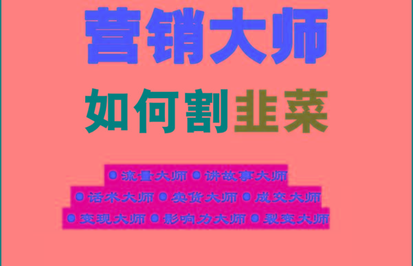《营销大师如何割韭菜》禁止外传的大师绝学电子书-氚客吧