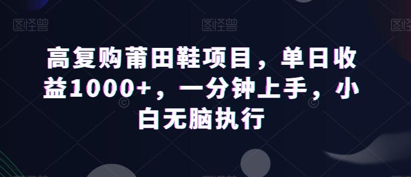高复购莆田鞋项目，单日收益1000+，一分钟上手，小白无脑执行-氚客吧