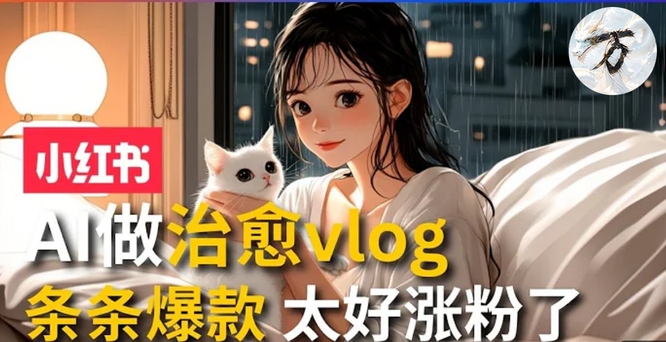 AI治愈系vlog动画视频，小红书1个月轻松涨粉破万，商单报价1500+日入2000+-氚客吧