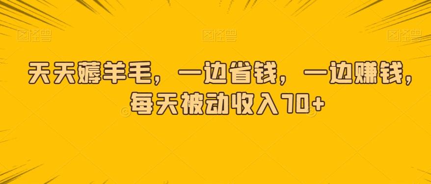 天天薅羊毛，一边省钱，一边赚钱，每天被动收入70+-氚客吧