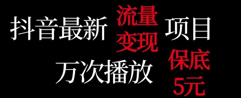抖音流量变现，万次播放保底5元，额外收入-氚客吧
