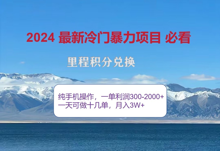 2024惊爆冷门暴利，里程积分最新玩法，高爆发期，一单300+—2000+-氚客吧