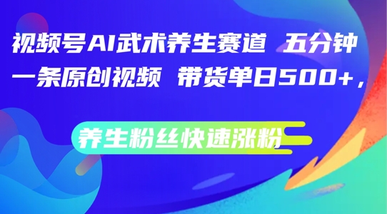 视频号AI武术养生赛道，五分钟一条原创视频，带货单日几张，养生粉丝快速涨粉【揭秘】-氚客吧