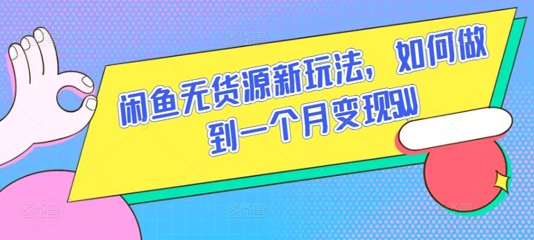 闲鱼无货源新玩法，如何做到一个月变现5W【揭秘】-氚客吧