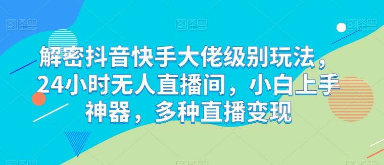 解密抖音快手大佬级别玩法，24小时无人直播间，小白上手神器，多种直播变现【揭秘】-氚客吧