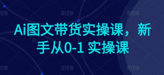Ai图文带货实操课，新手从0-1 实操课-氚客吧