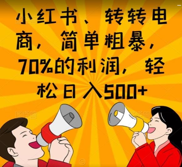 小红书、转转电商，简单粗暴，70%的利润，轻松日入500+-氚客吧