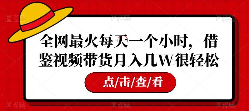全网最火每天一个小时，借鉴视频带货月入几W很轻松【揭秘】-氚客吧