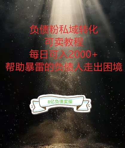 负债粉掘金计划，帮助负债者解决问题，债务规划，债务重组，最好的变现方式【揭秘】-氚客吧