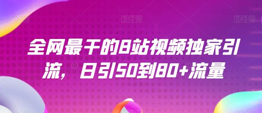 全网最干的B站视频独家引流，日引50到80+流量【揭秘】-氚客吧