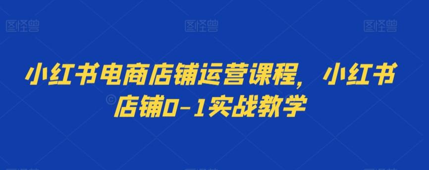 小红书电商店铺运营课程，小红书店铺0-1实战教学-氚客吧