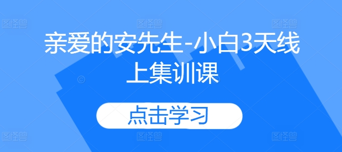 亲爱的安先生-小白3天线上集训课-氚客吧