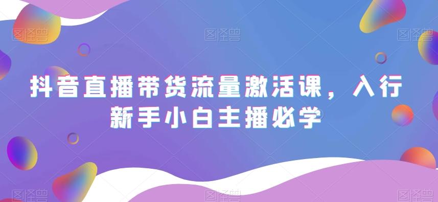 抖音直播带货流量激活课，入行新手小白主播必学-氚客吧