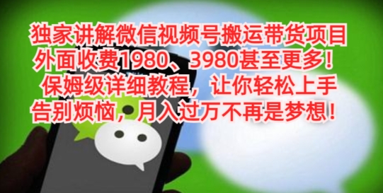 独家讲解微信视频号搬运带货项目，保姆级详细教程-氚客吧