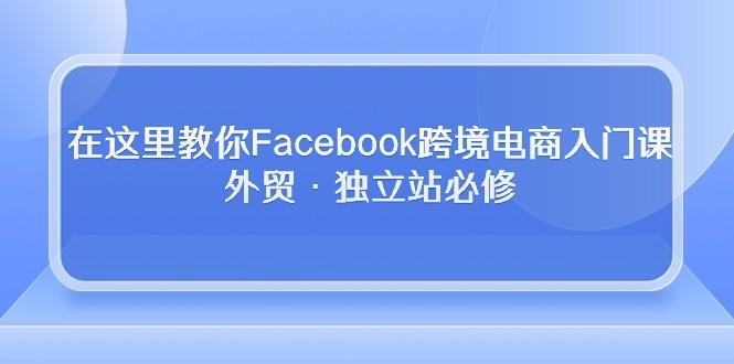 在这里教你Facebook跨境电商入门课，外贸·独立站必修-氚客吧