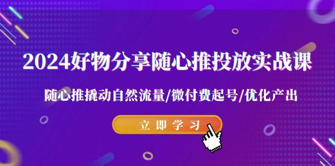 2024好物分享-随心推投放实战课 随心推撬动自然流量/微付费起号/优化产出-氚客吧