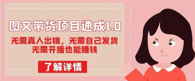 图文带货项目速成1.0：无需真人出镜，无需自己发货，无需开播也能赚钱！-氚客吧