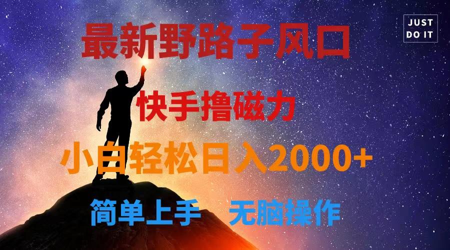 最新风口！快手撸磁力，野路子，小白无脑操作日入2000+-氚客吧