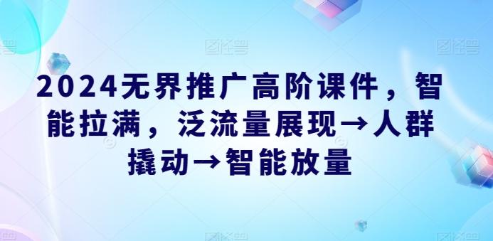 2024无界推广高阶课件，智能拉满，泛流量展现→人群撬动→智能放量-氚客吧