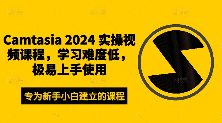 Camtasia 2024 实操视频课程，学习难度低，极易上手使用-氚客吧