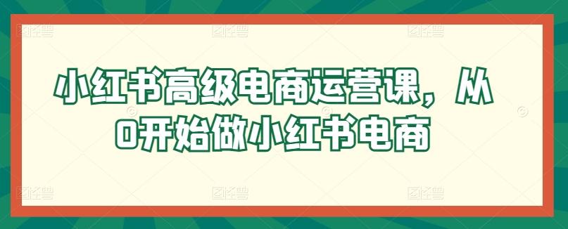小红书高级电商运营课，从0开始做小红书电商-氚客吧