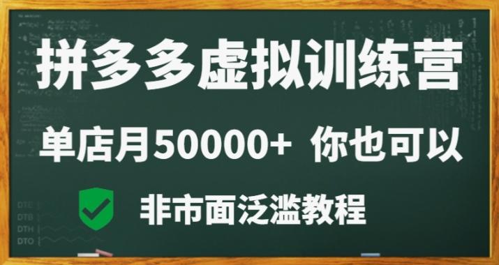拼多多虚拟电商训练营月入30000+你也行，暴利稳定长久，副业首选-氚客吧
