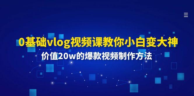 0基础vlog视频课教你小白变大神：价值20w的爆款视频制作方法-氚客吧