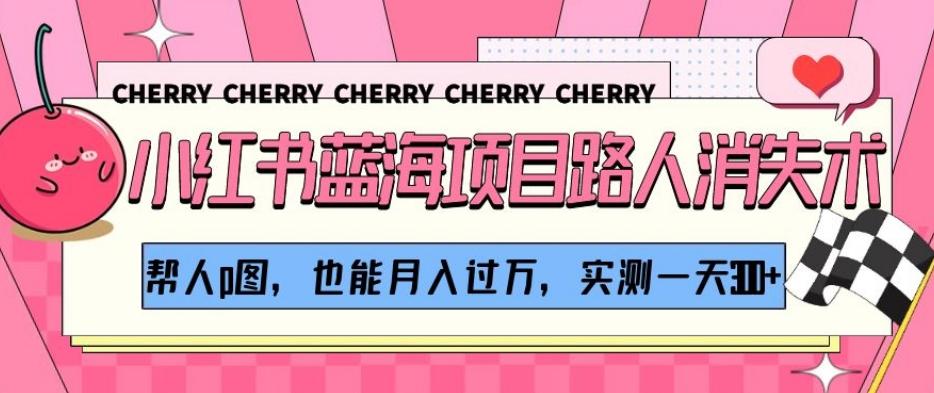 小红书蓝海项目路人消失术，帮人p图，也能月入过万，实测一天300+【揭秘】-氚客吧